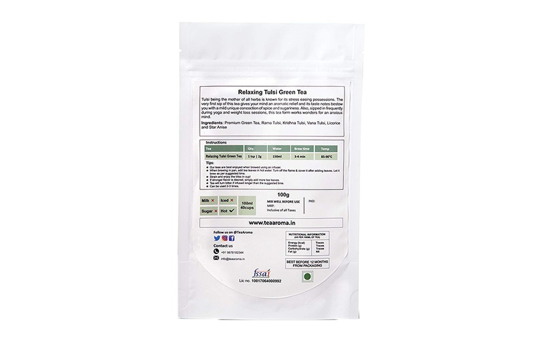 TeaAroma Relaxing Tulsi    Pack  100 grams